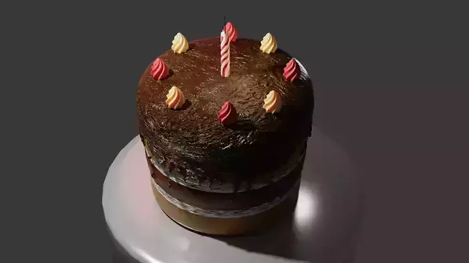 Chocolate BirthdayCake 3D model