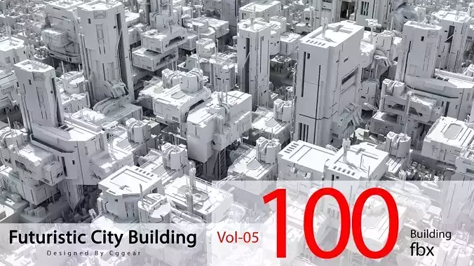 Futuristic Sci-fi Building Pack Vol 05 3D model