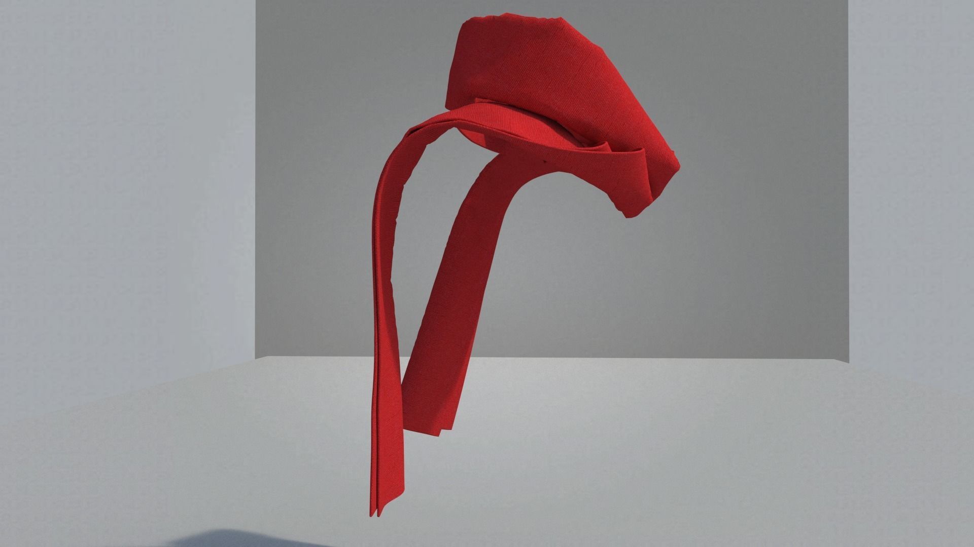 Scarf hanging from wall 3D model_17