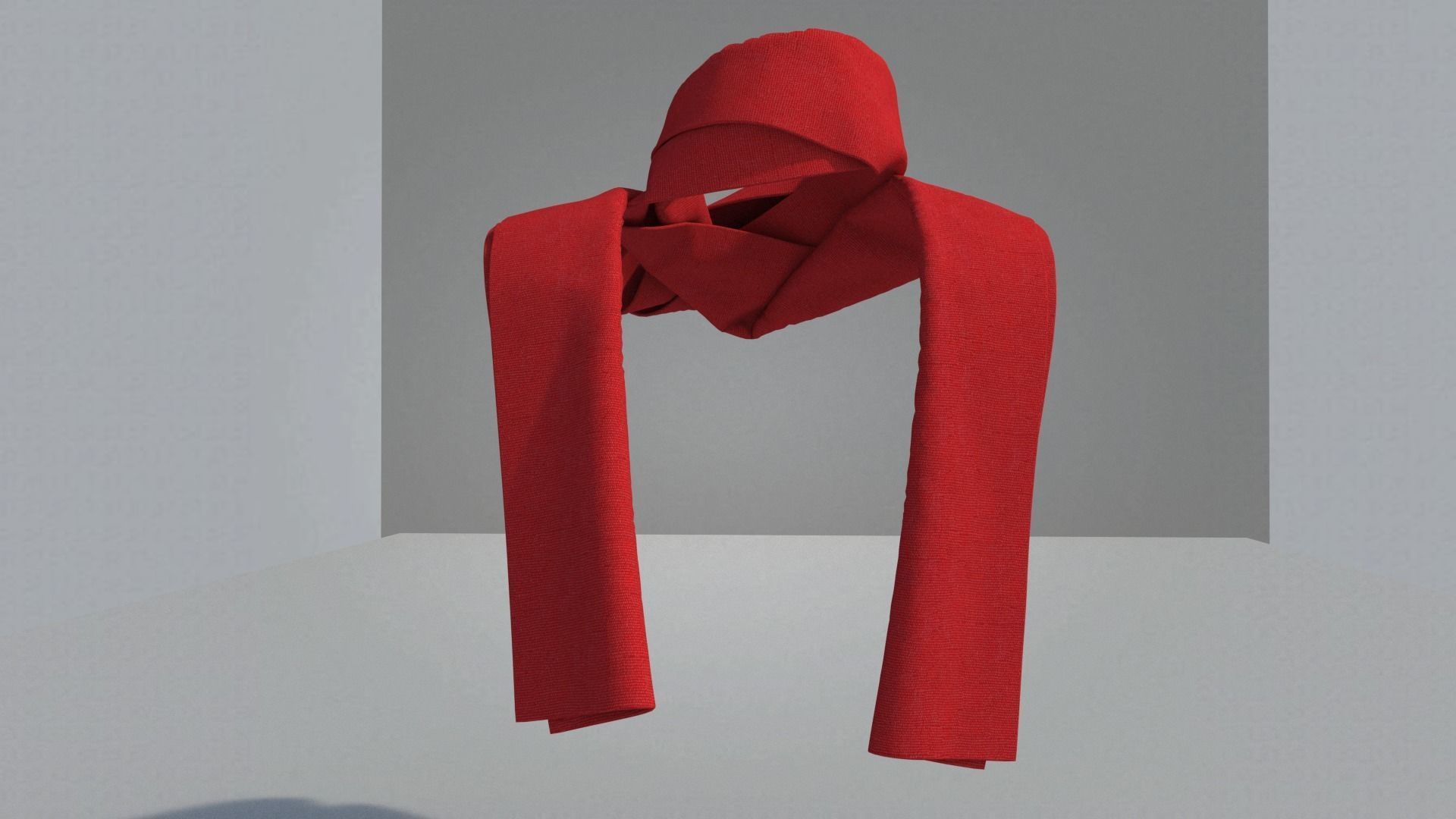 Scarf hanging from wall 3D model_15