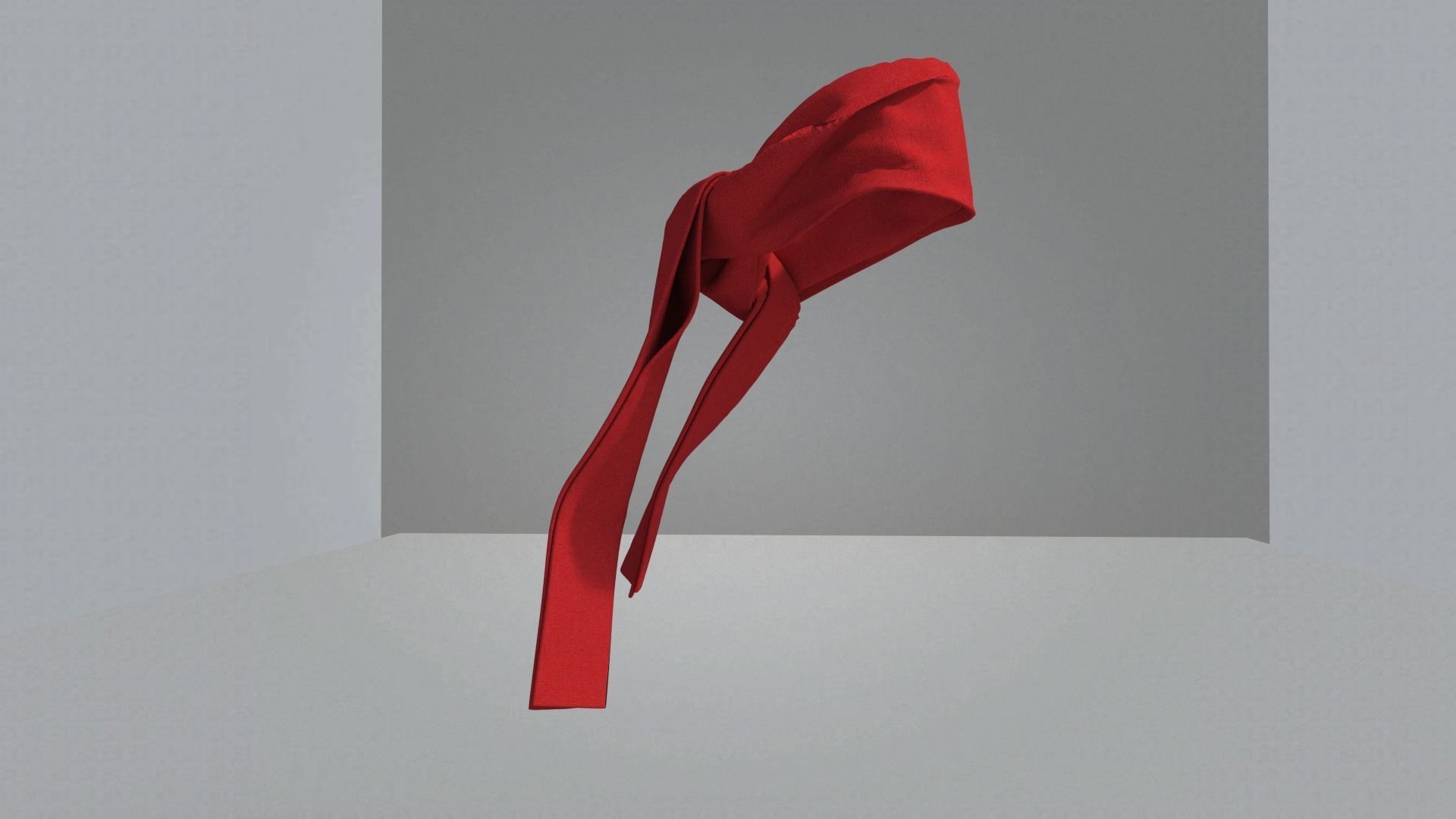Scarf hanging from wall 3D model_2