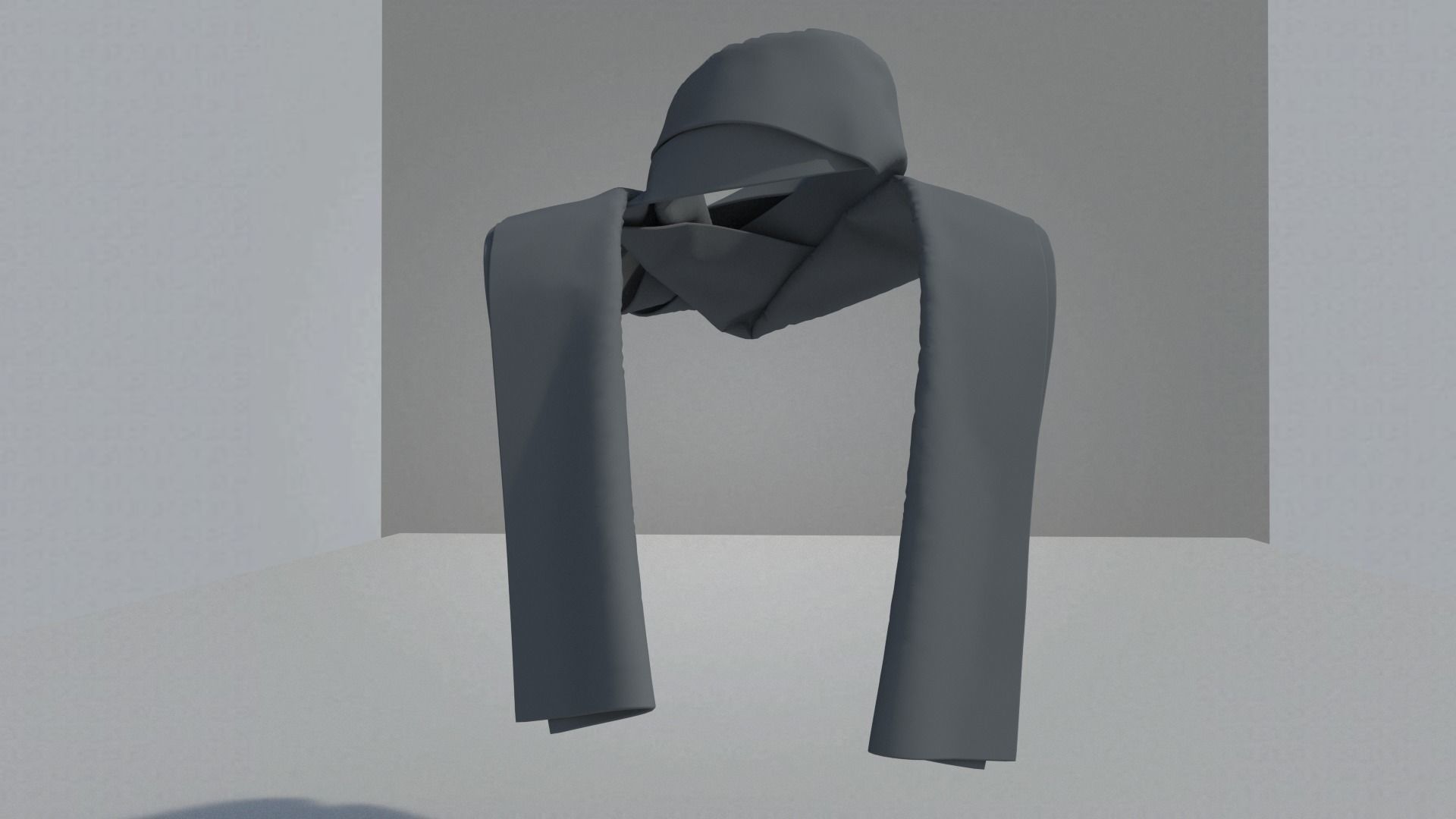 Scarf hanging from wall 3D model_10