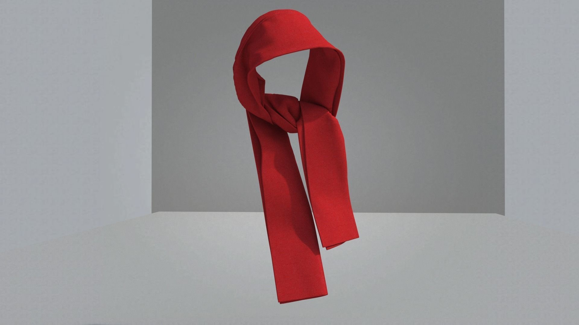 Scarf hanging from wall 3D model_8