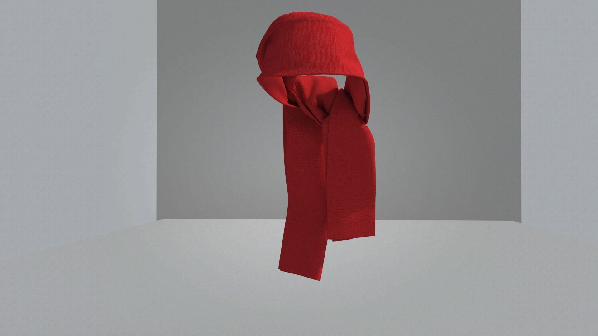 Scarf hanging from wall 3D model_4