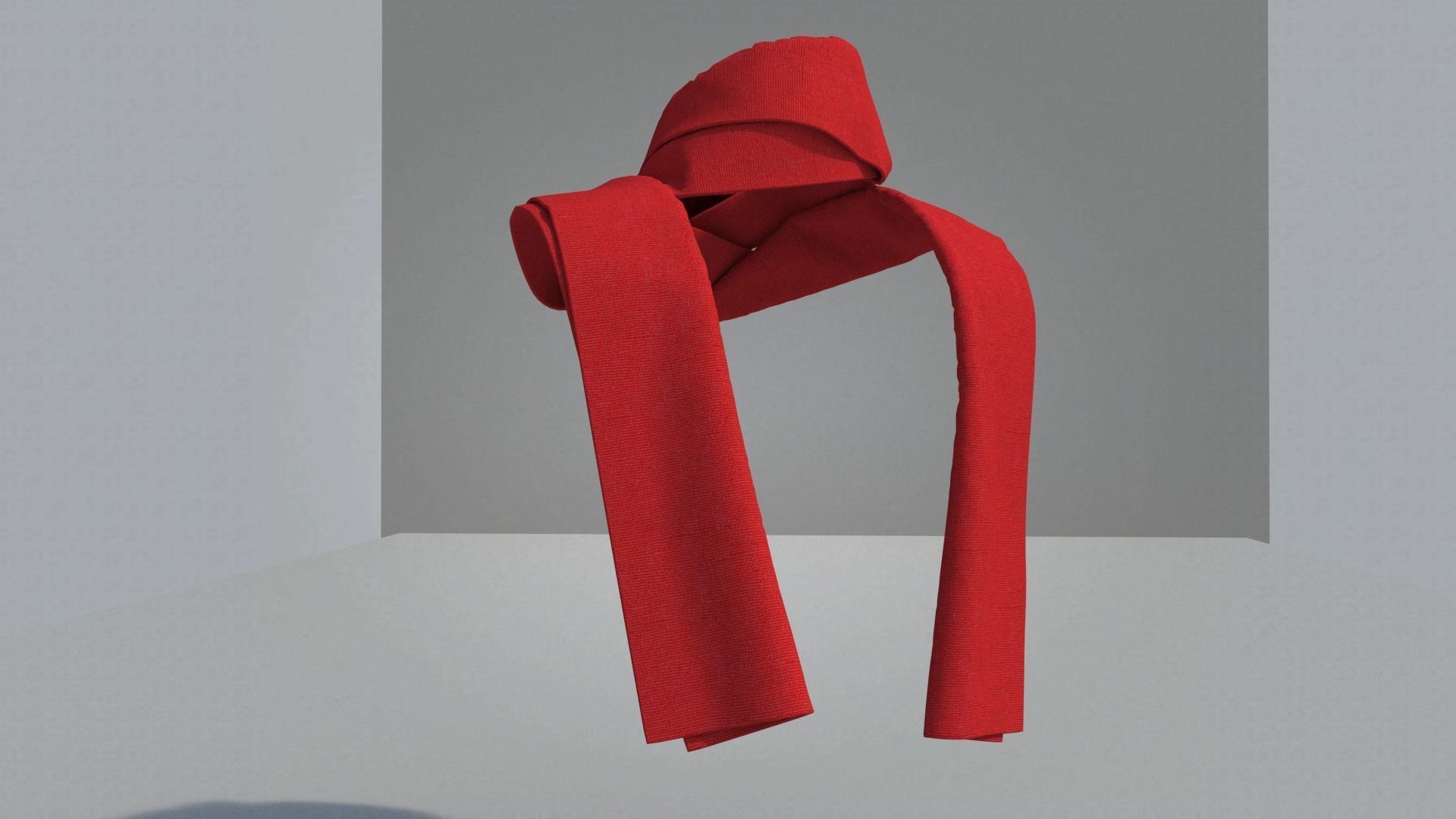 Scarf hanging from wall 3D model_12