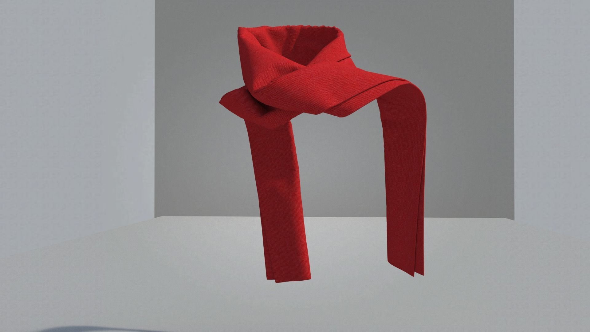 Scarf hanging from wall 3D model_9