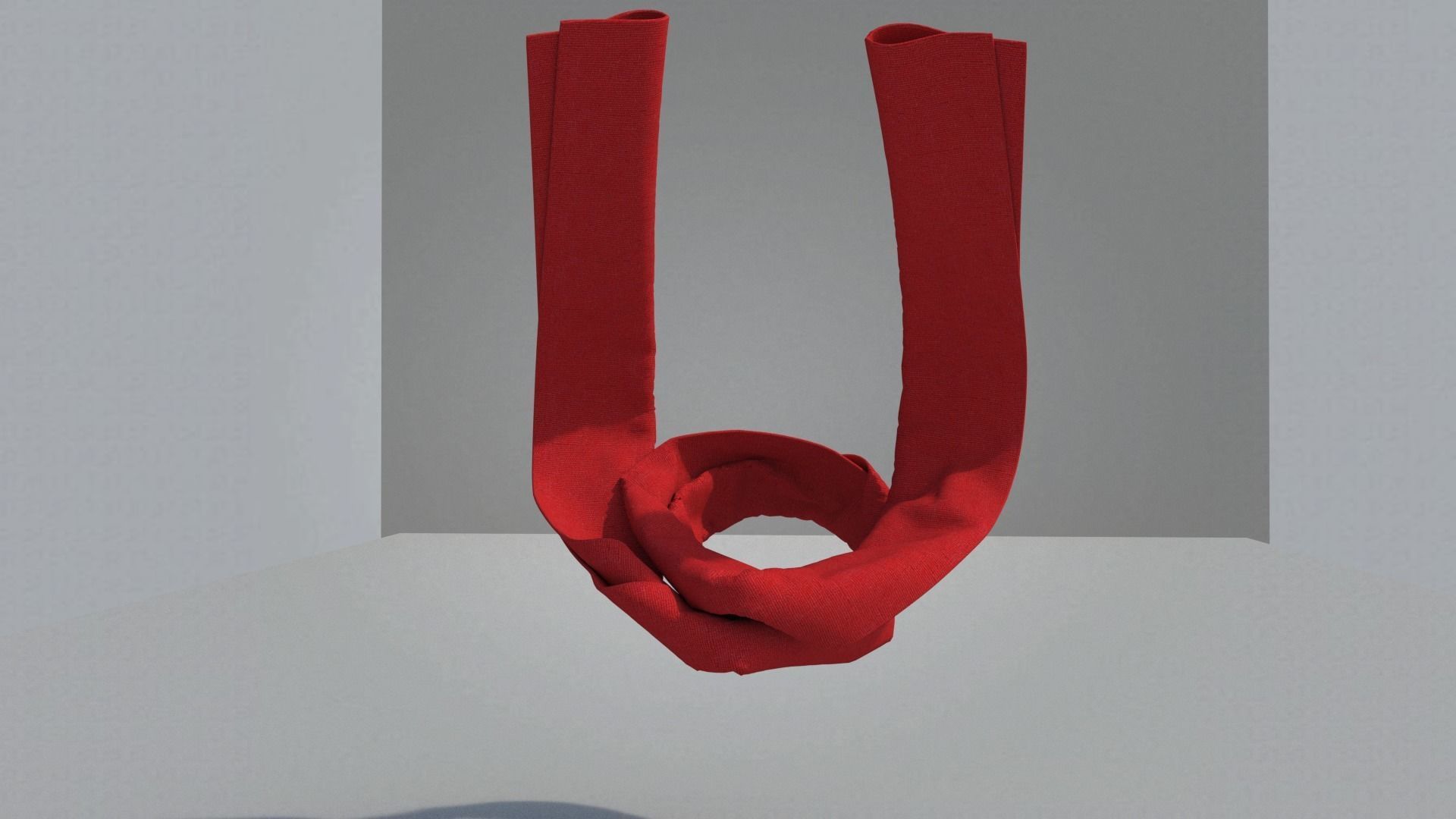 Scarf hanging from wall 3D model_13