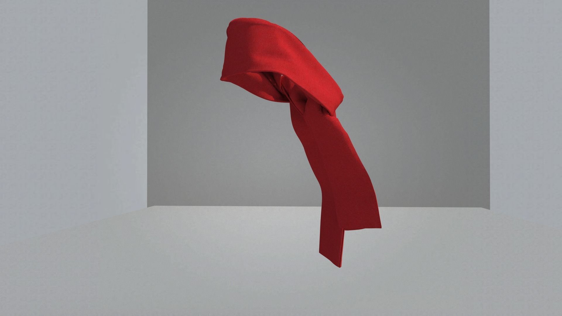 Scarf hanging from wall 3D model_5