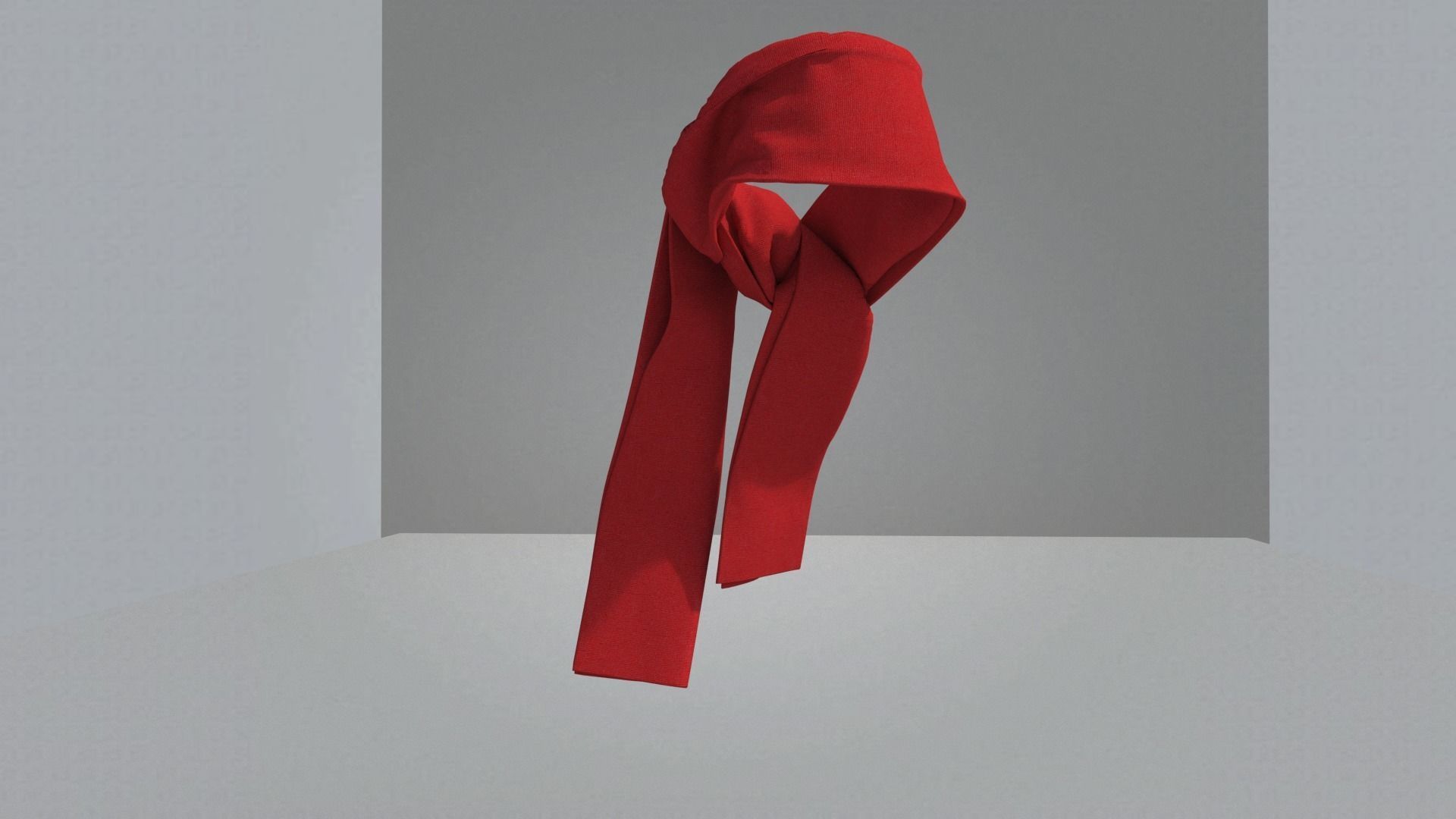 Scarf hanging from wall 3D model_3