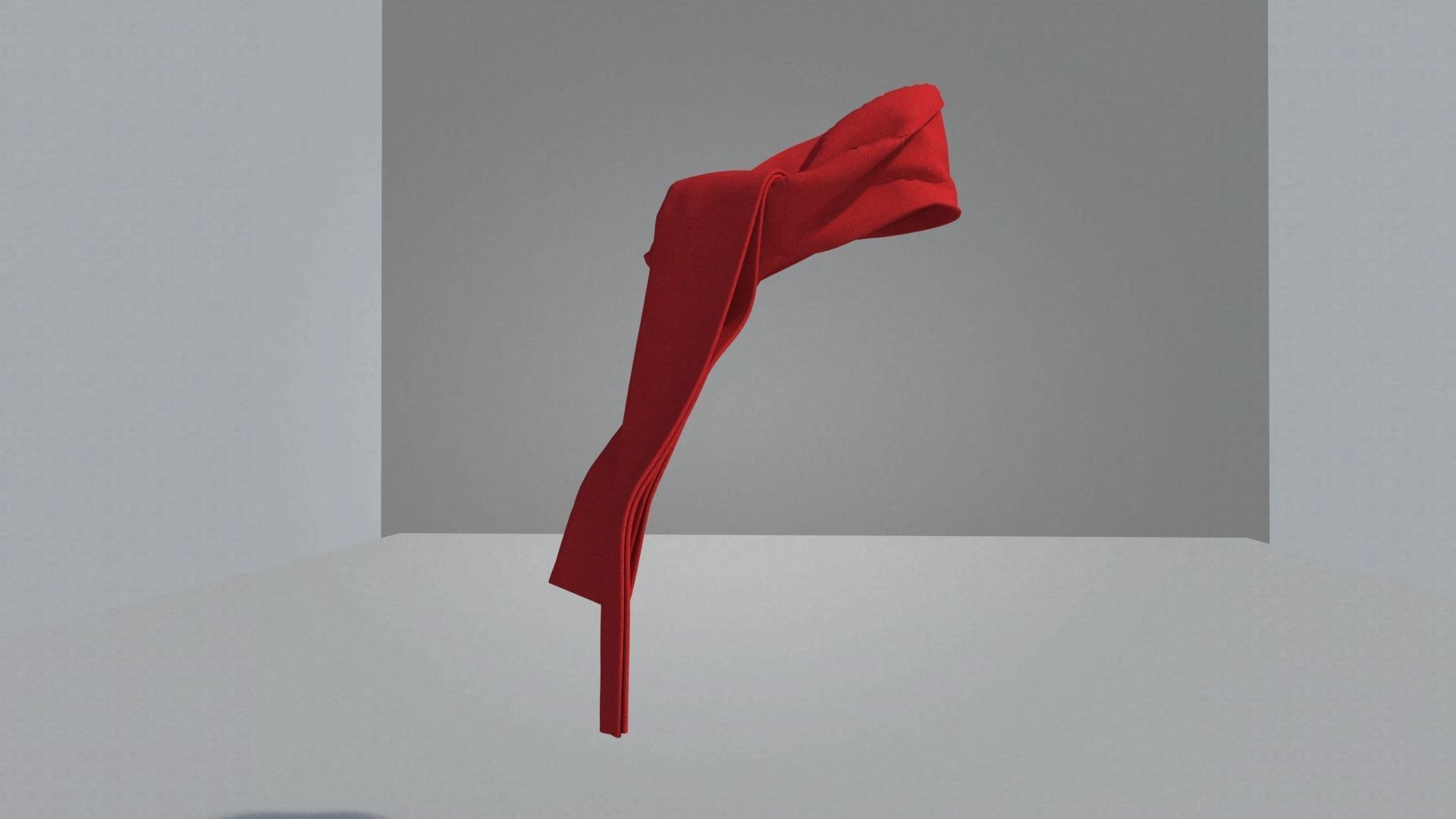 Scarf hanging from wall 3D model_1
