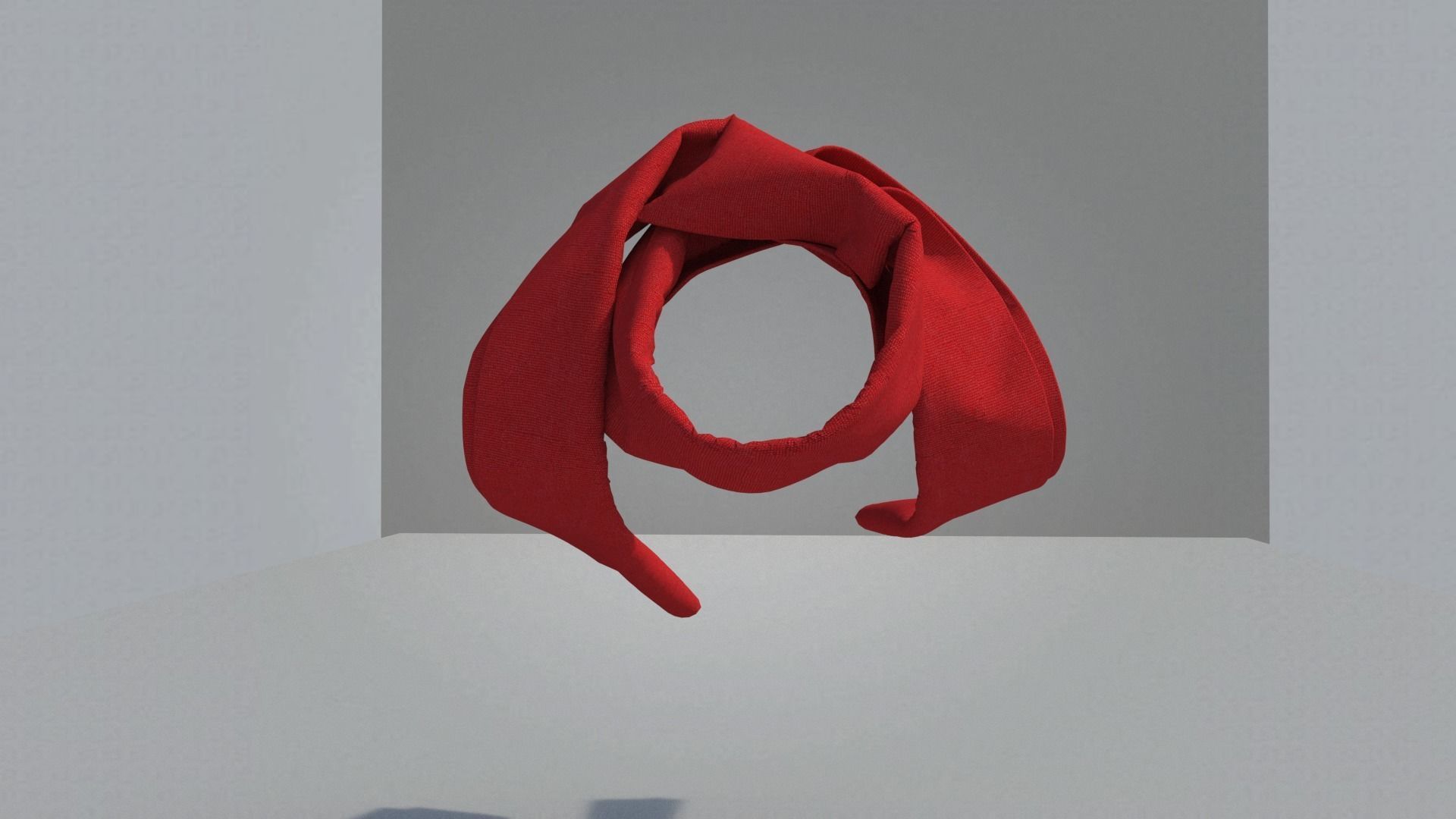 Scarf hanging from wall 3D model_16