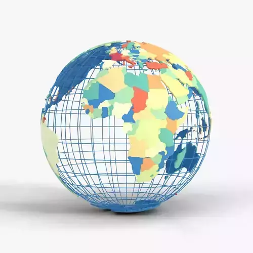 Political Globe With Countries 3D model