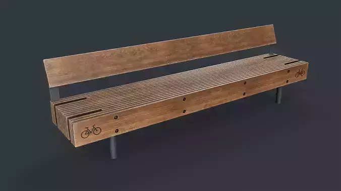 Modern Outdoor Bench 54 PBR Game Ready Low-poly 3D model