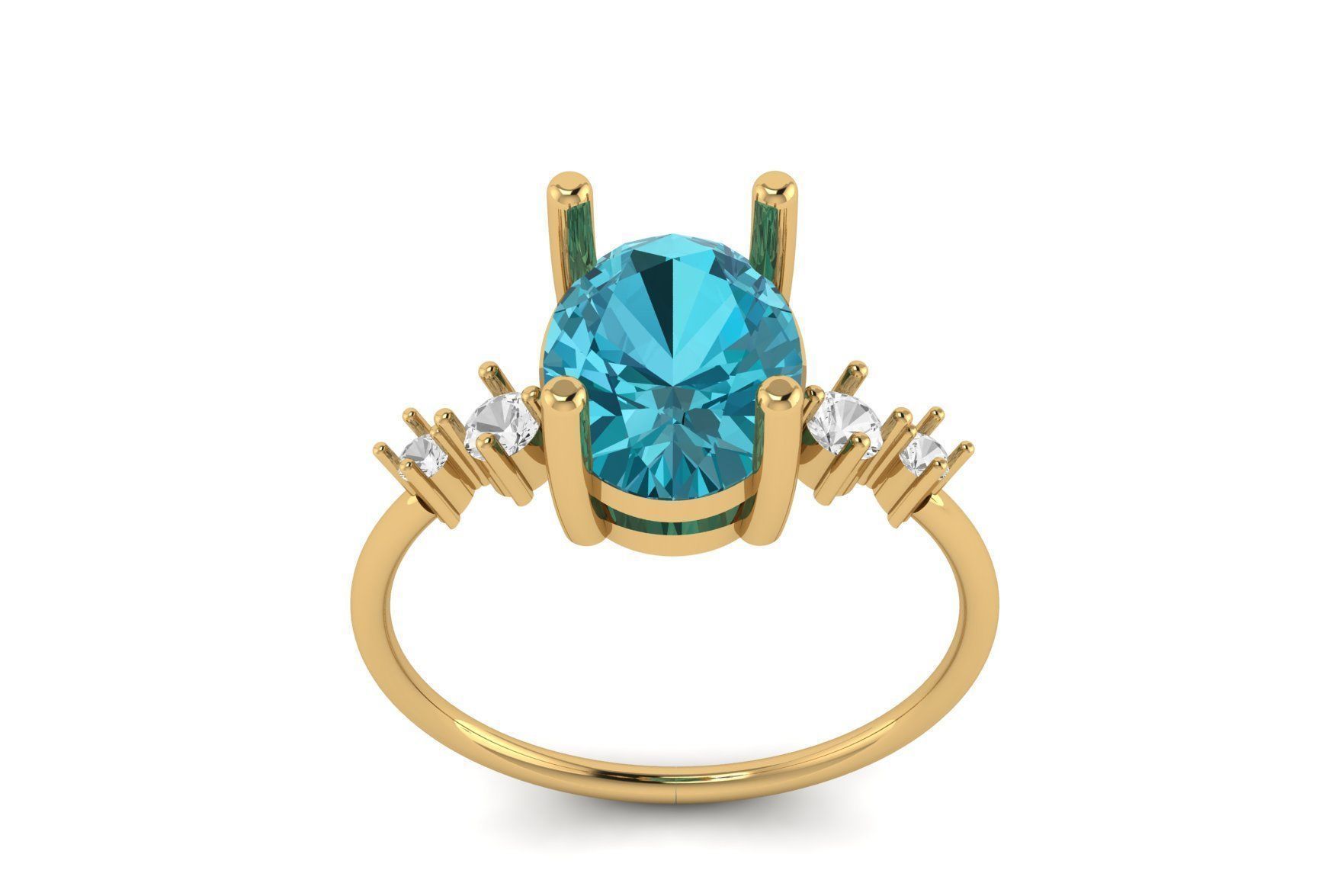 Solitaire Ring R 170 3D print model_1