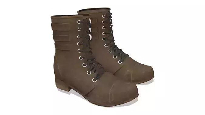 Brown Leather Combat Work Boots