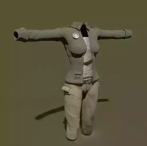 West Sheriff female suit   Low-poly 3D model