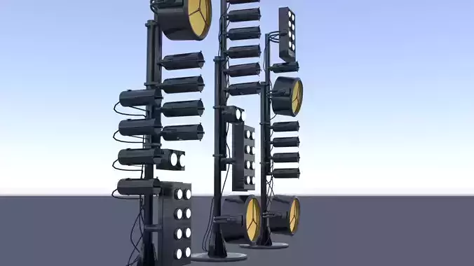 spotlights and wires