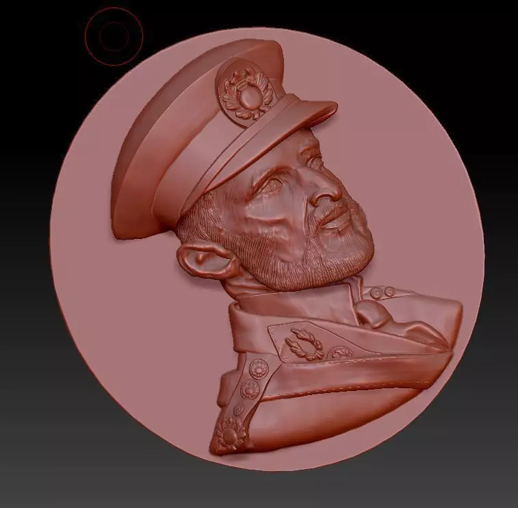 bas-relief of a military man 3D print model