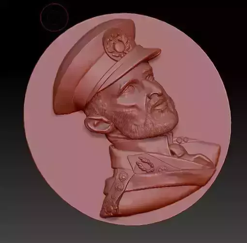bas-relief of a military man
