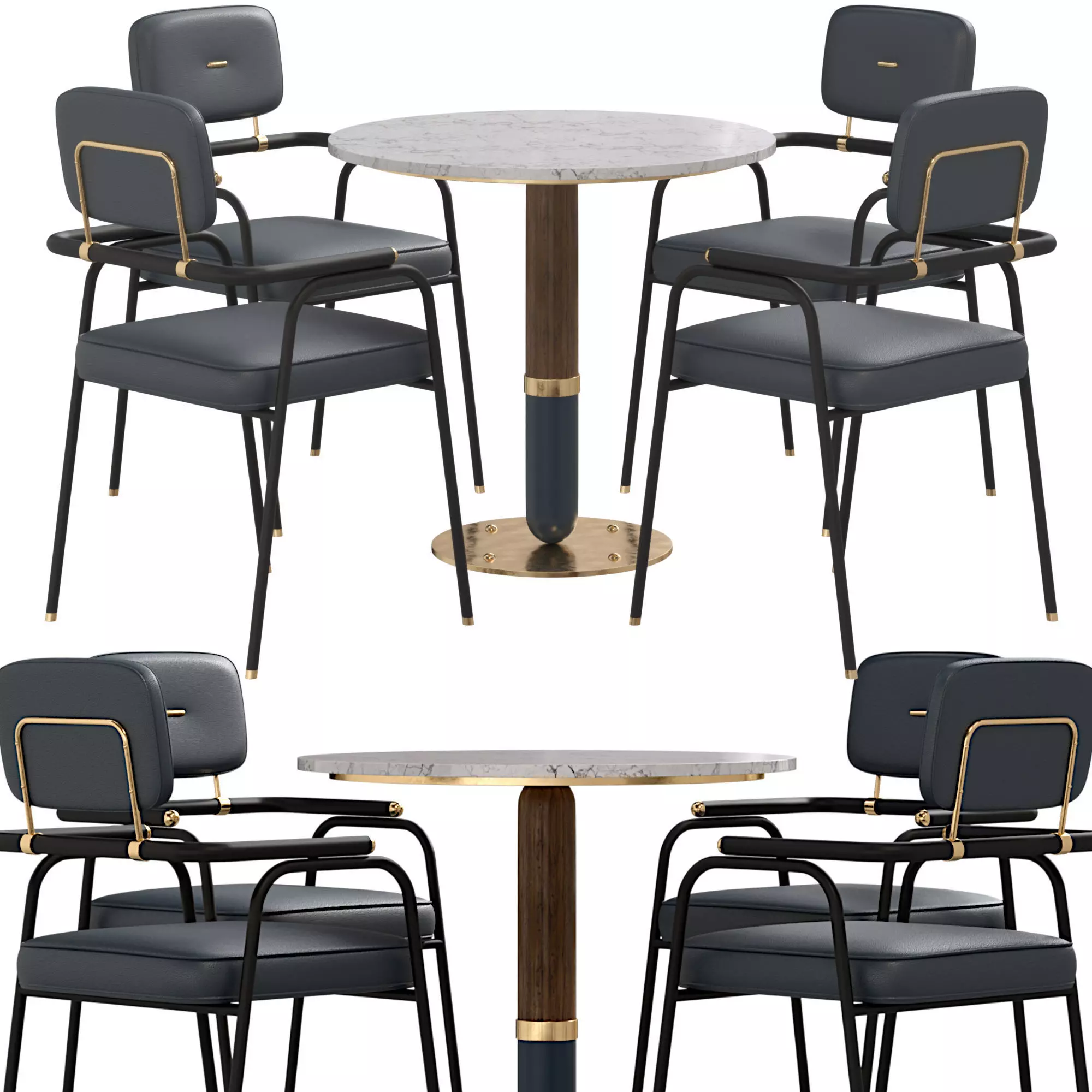 Dining table and chair by Mezzo 3D model_0