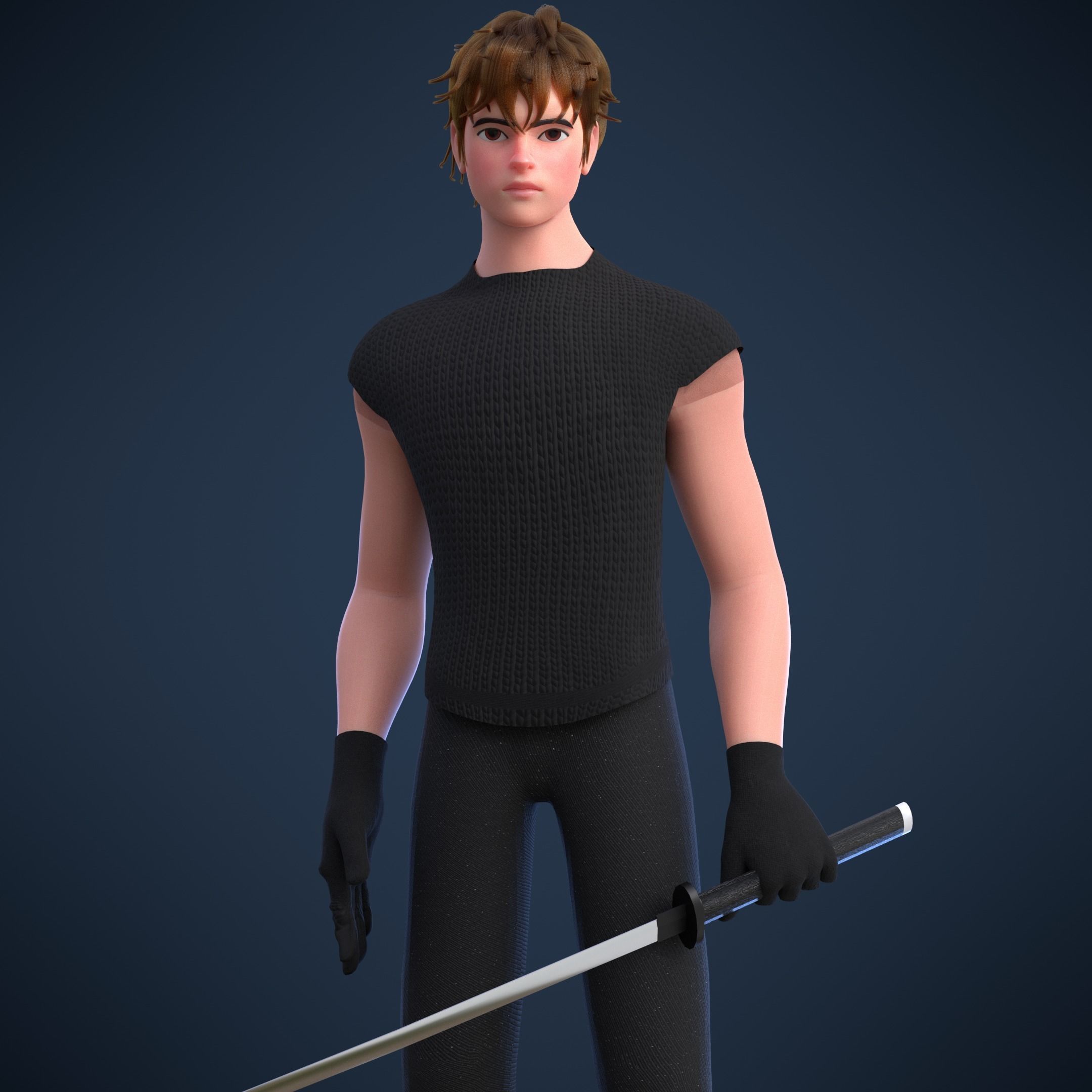 Blender rigged character 3D model_2