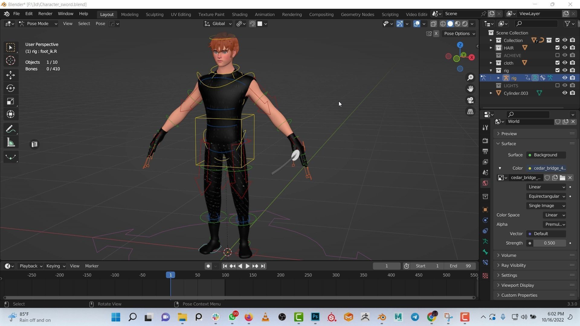 Blender rigged character 3D model_3
