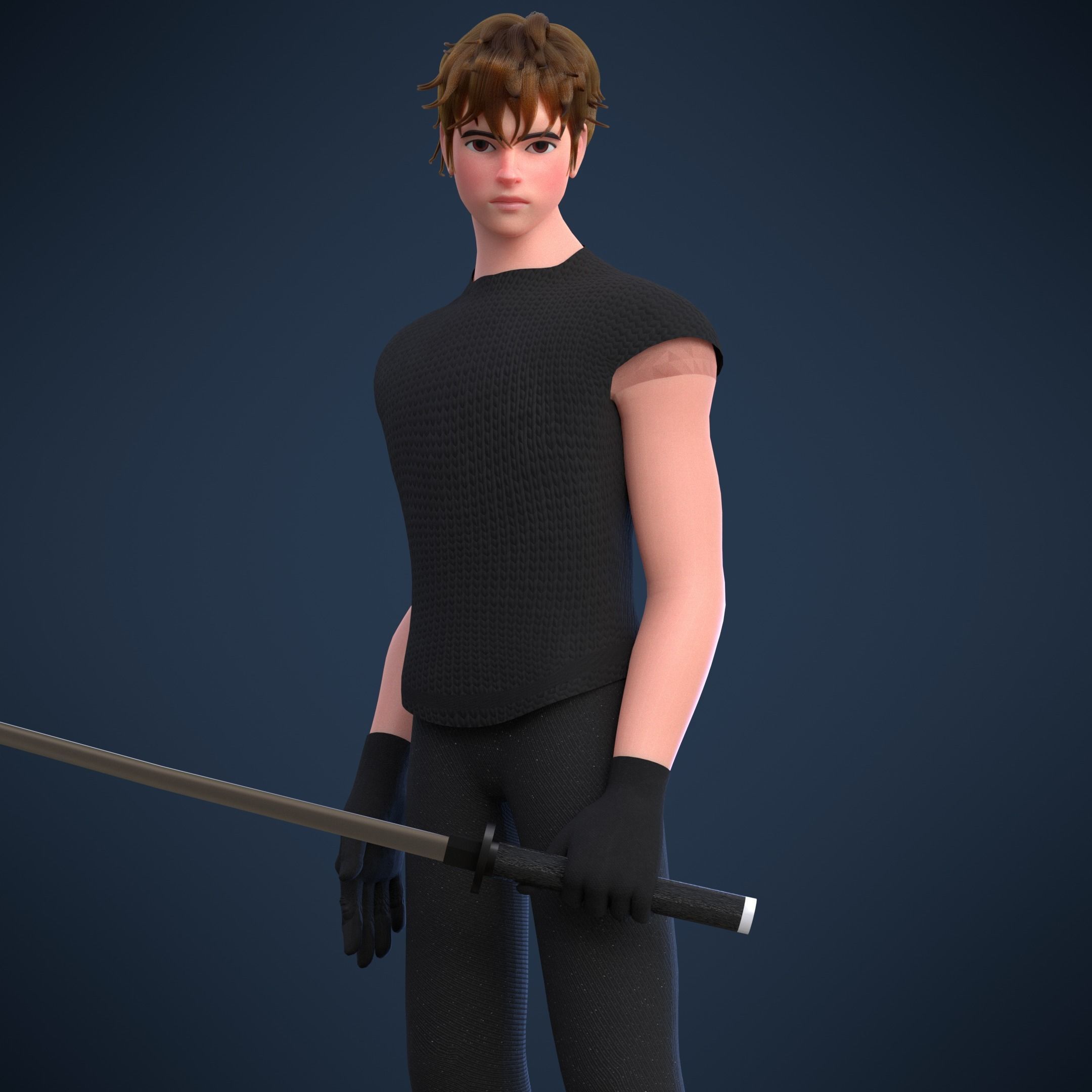 Blender rigged character 3D model_1