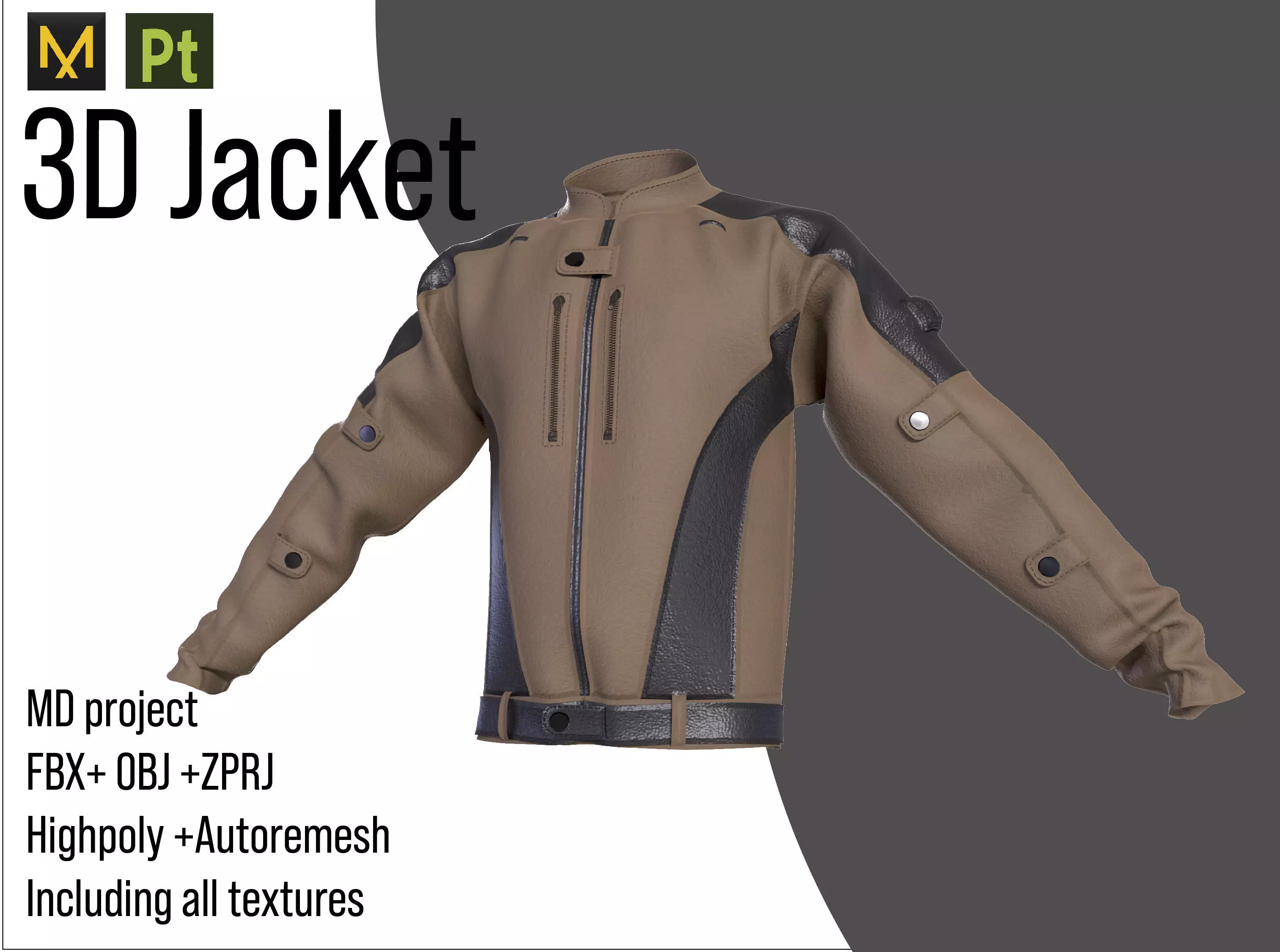 3D jacket clothes outfit 3D model_0