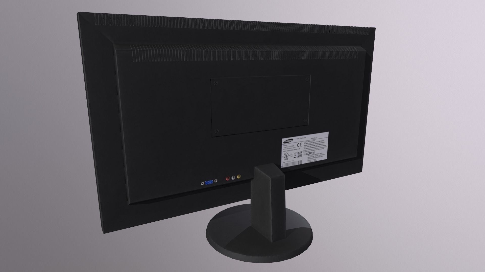 Monitor PC personal computer office gaming display  LCD Screen Low-poly 3D model_11