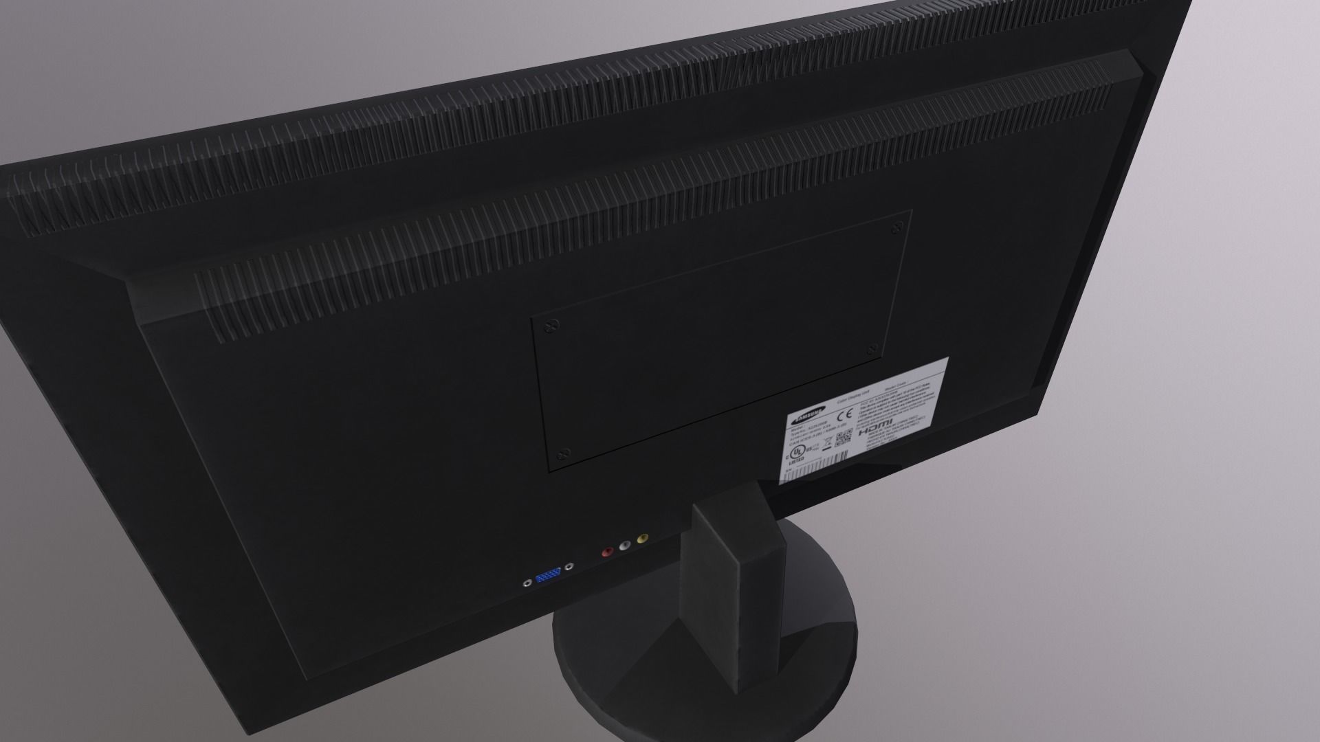 Monitor PC personal computer office gaming display  LCD Screen Low-poly 3D model_13