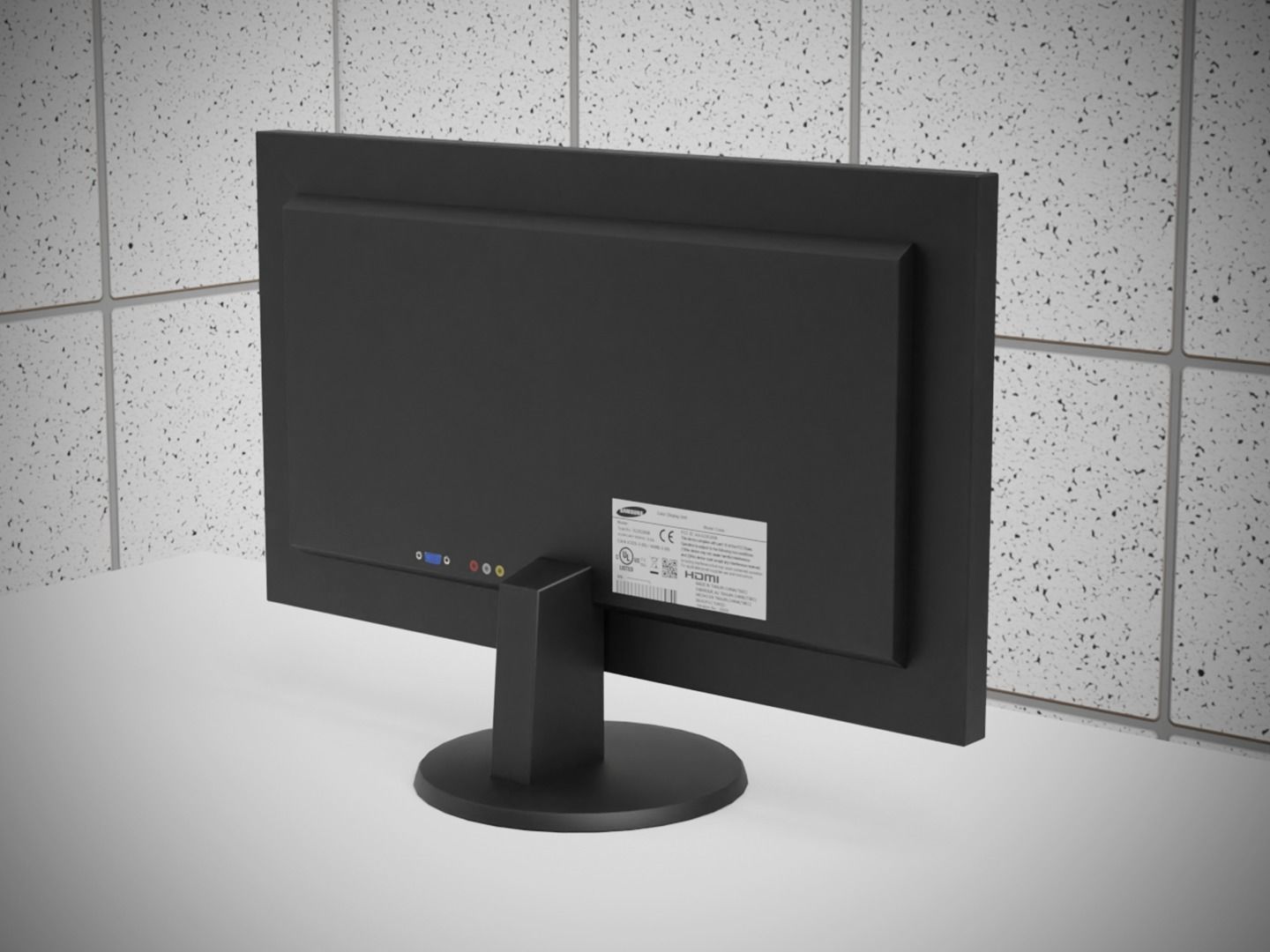 Monitor PC personal computer office gaming display  LCD Screen Low-poly 3D model_3
