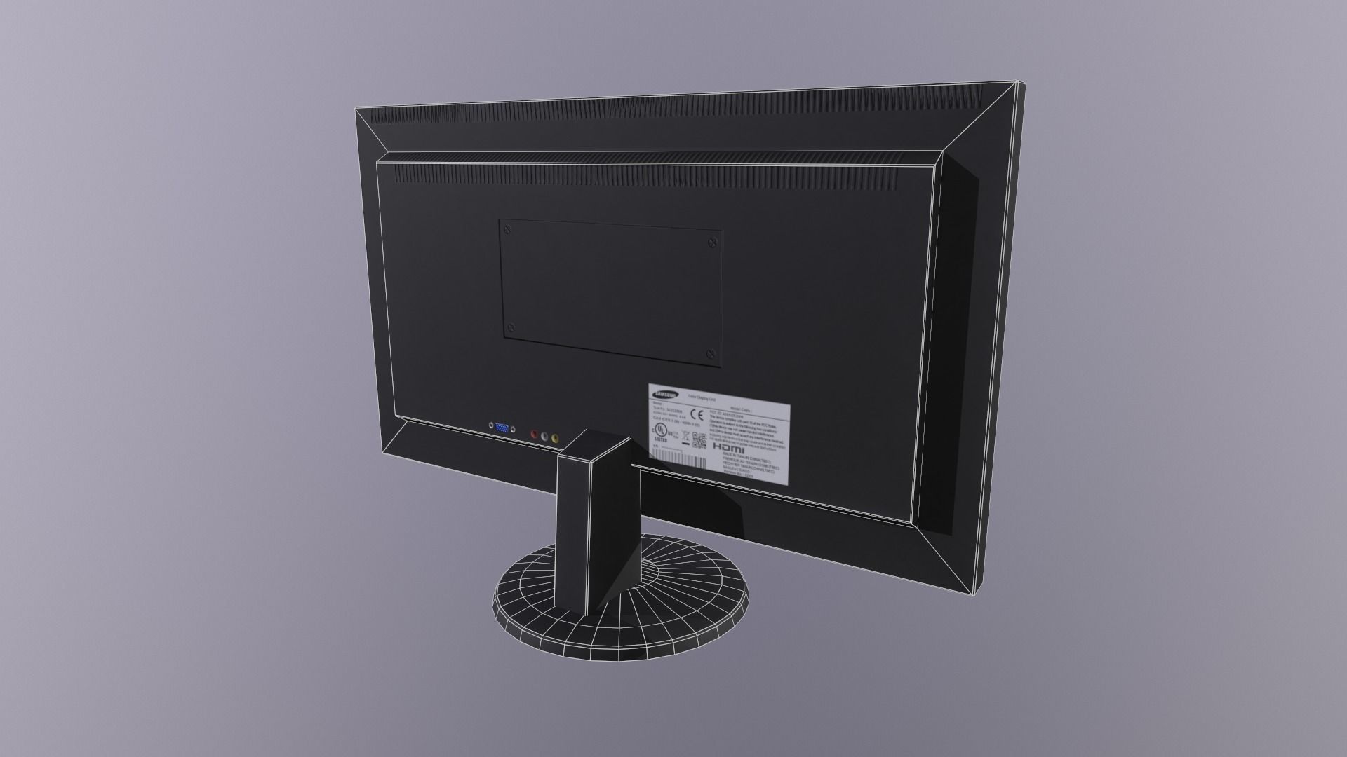 Monitor PC personal computer office gaming display  LCD Screen Low-poly 3D model_5