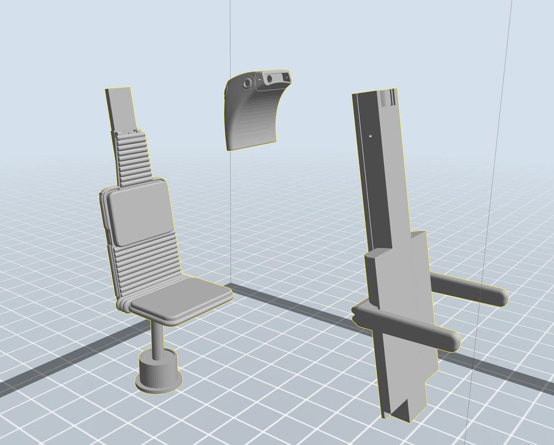 Millennium Falcon cockpit Rear Seats 3D print model_3