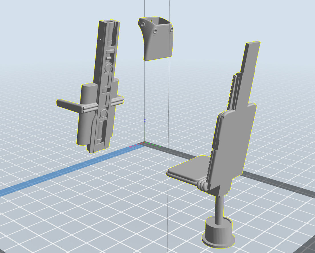 Millennium Falcon cockpit Rear Seats 3D print model_2