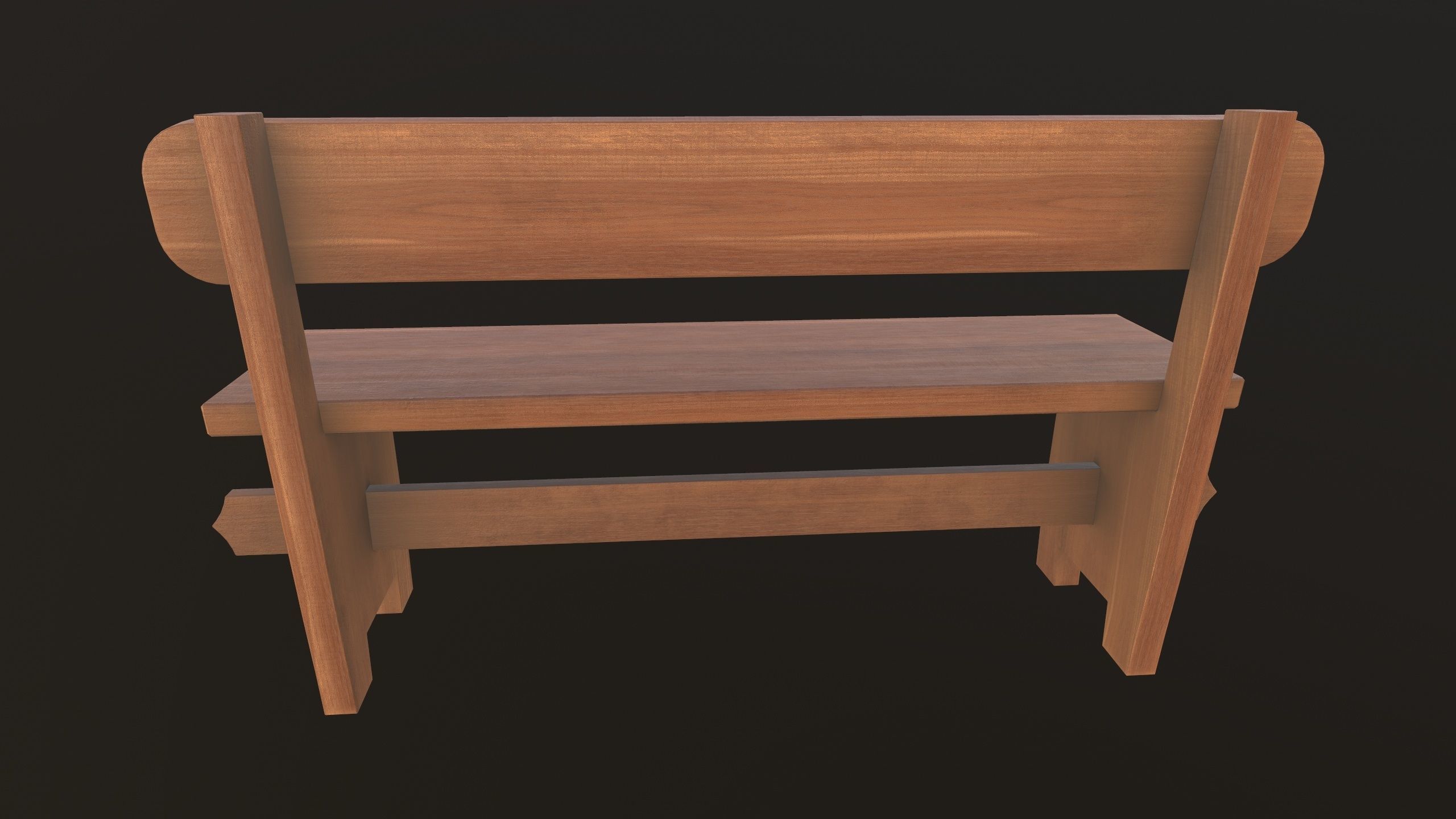 Modern Bench 3D Model AR VR Low-poly 3D model_8