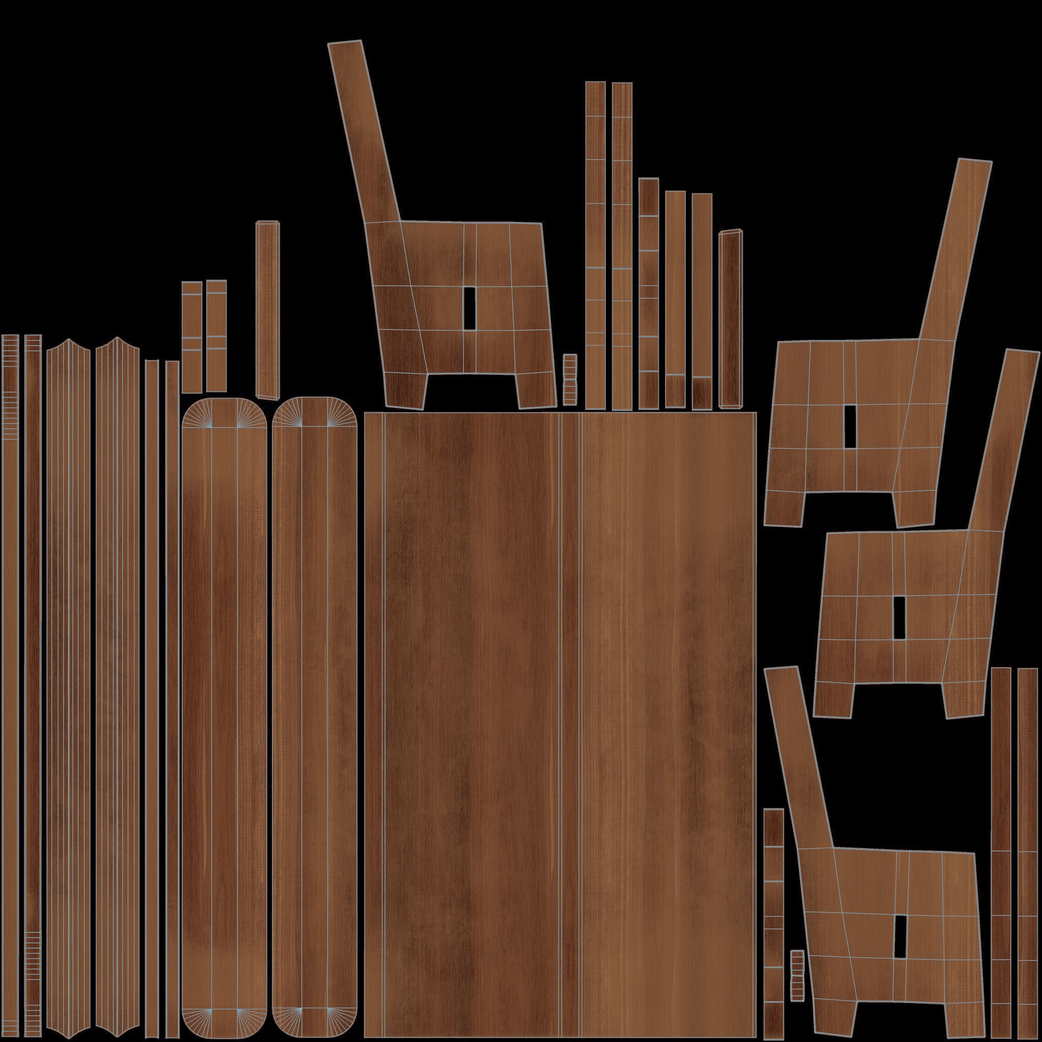 Modern Bench 3D Model AR VR Low-poly 3D model_17