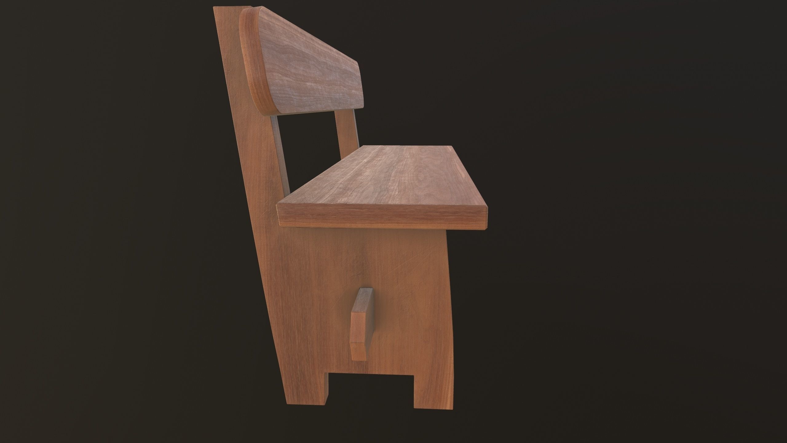 Modern Bench 3D Model AR VR Low-poly 3D model_11