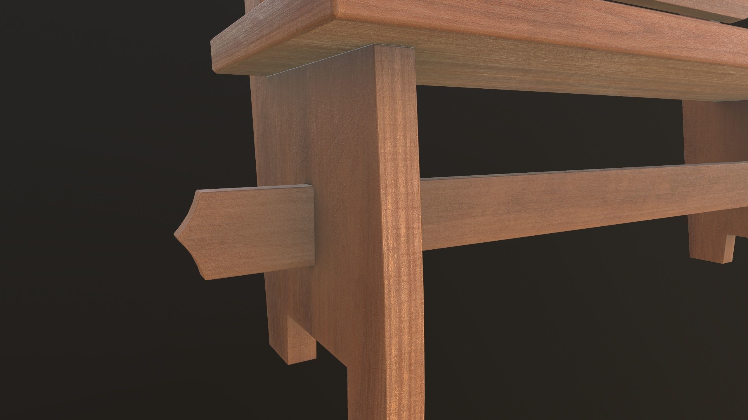 Modern Bench 3D Model AR VR Low-poly 3D model_12