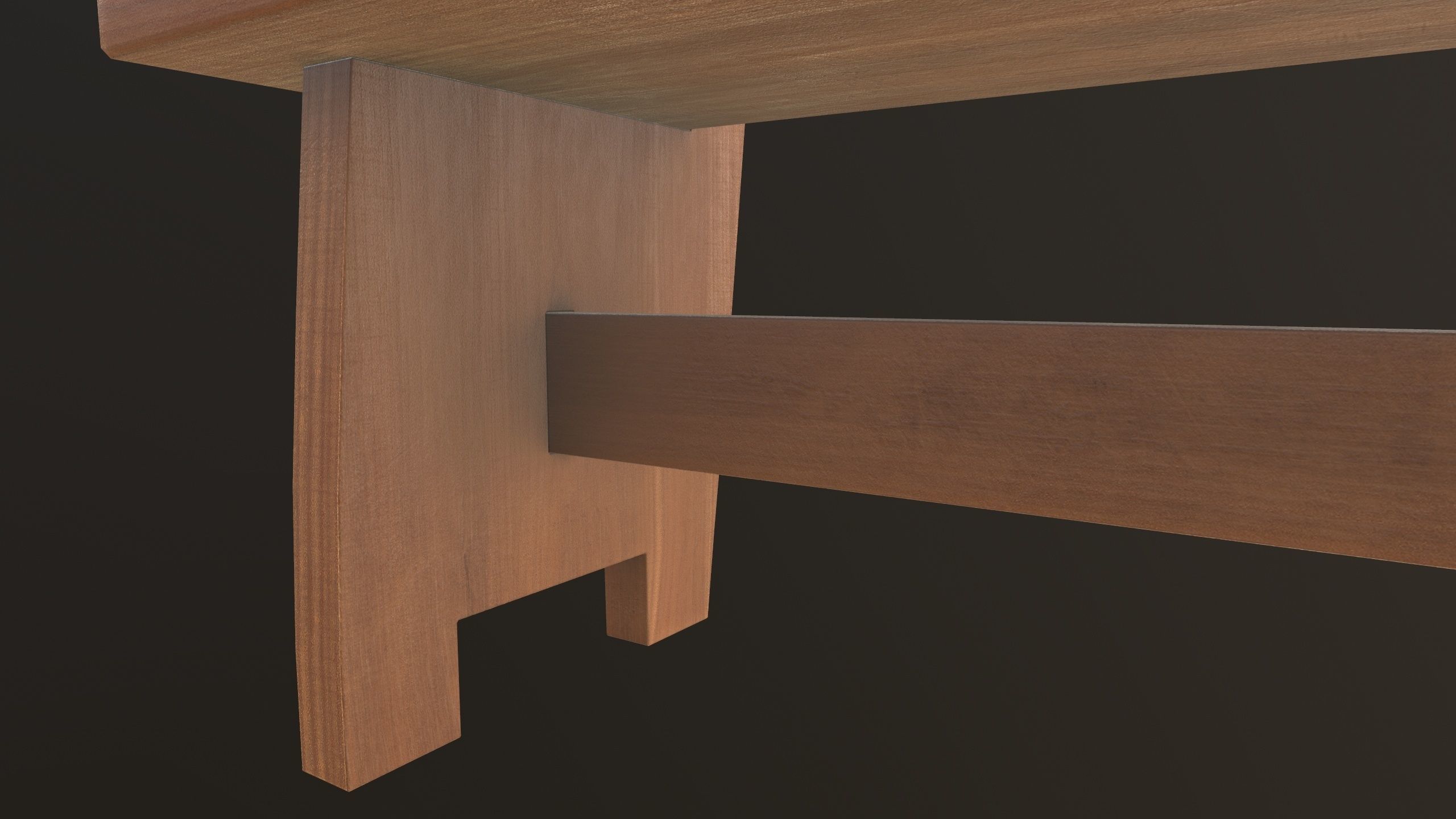 Modern Bench 3D Model AR VR Low-poly 3D model_13