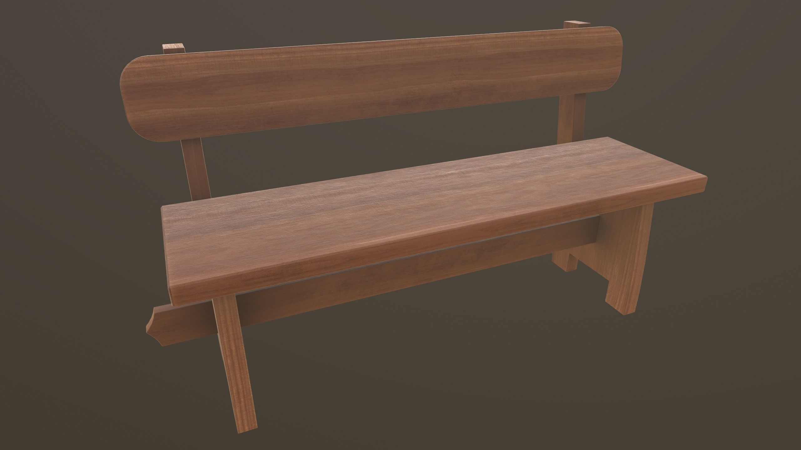Modern Bench 3D Model AR VR Low-poly 3D model_2