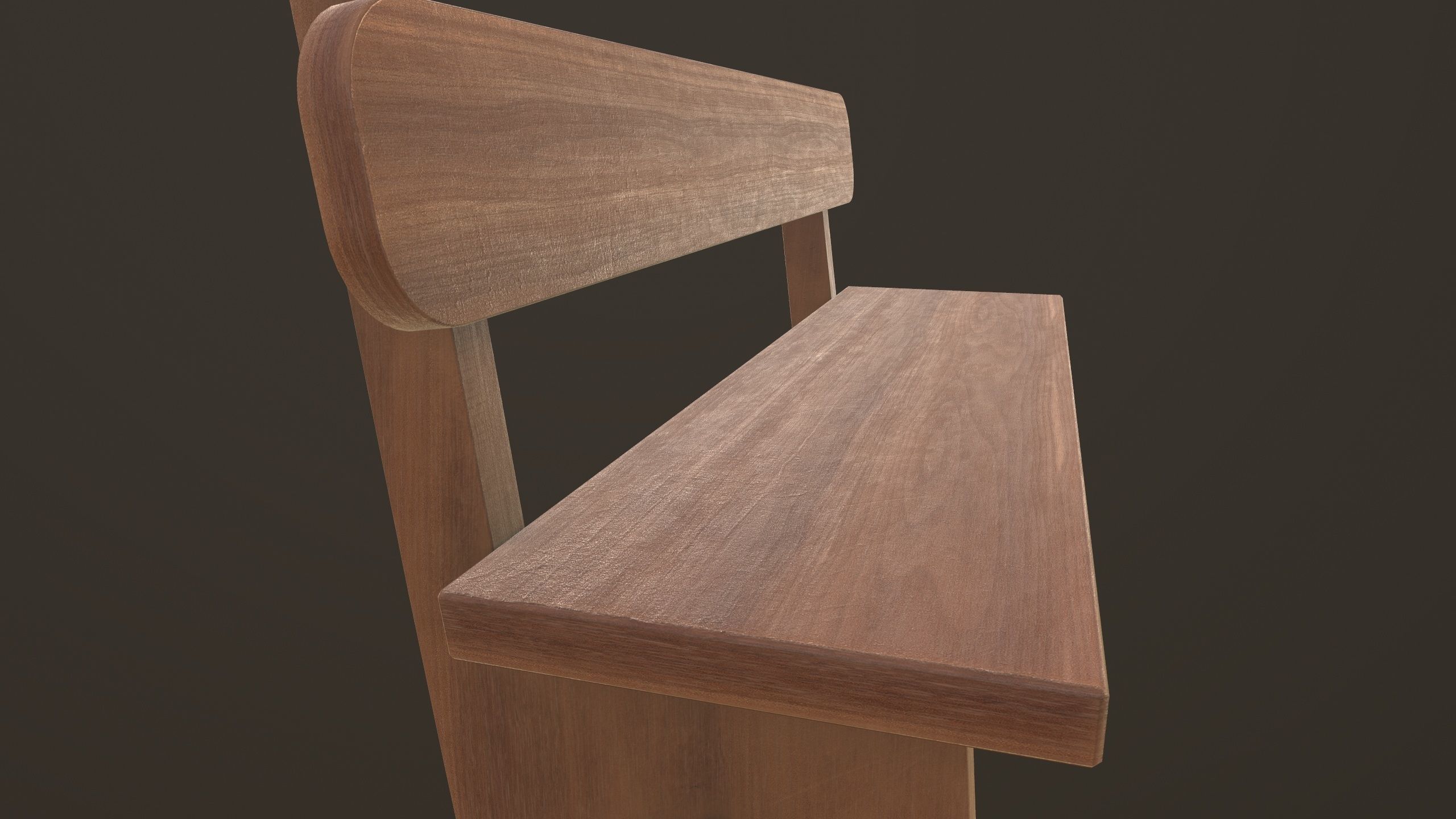 Modern Bench 3D Model AR VR Low-poly 3D model_14