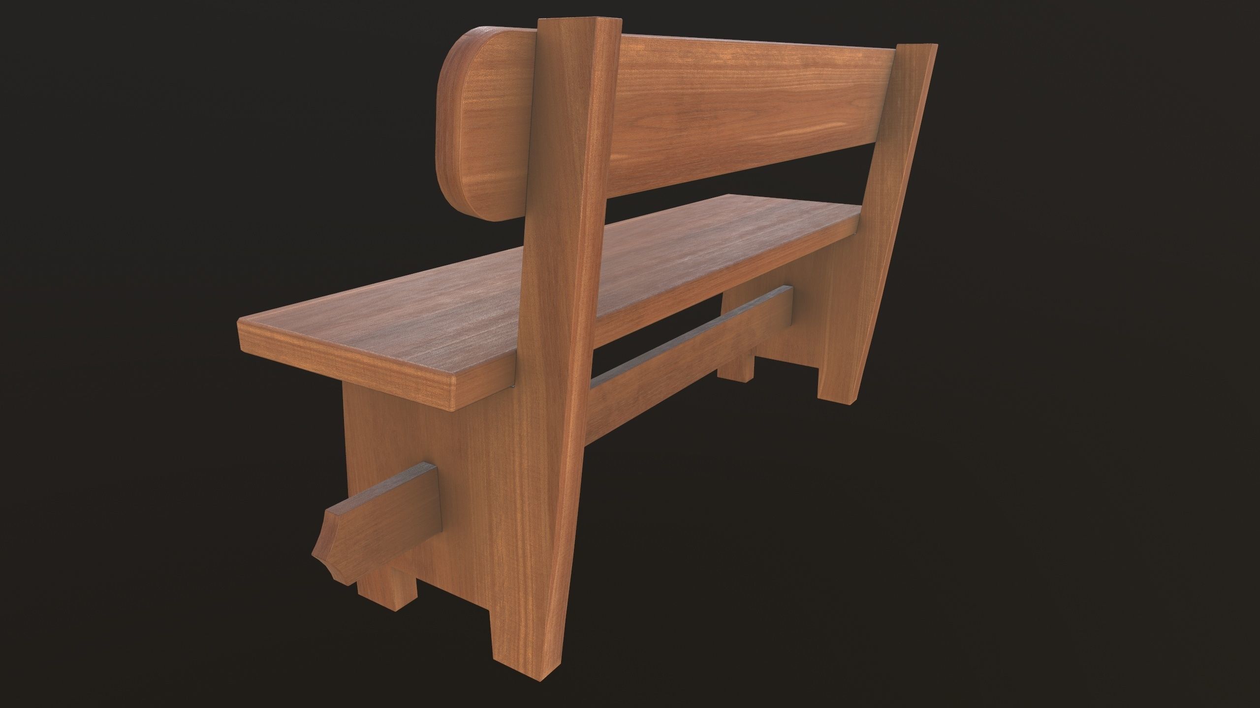 Modern Bench 3D Model AR VR Low-poly 3D model_6