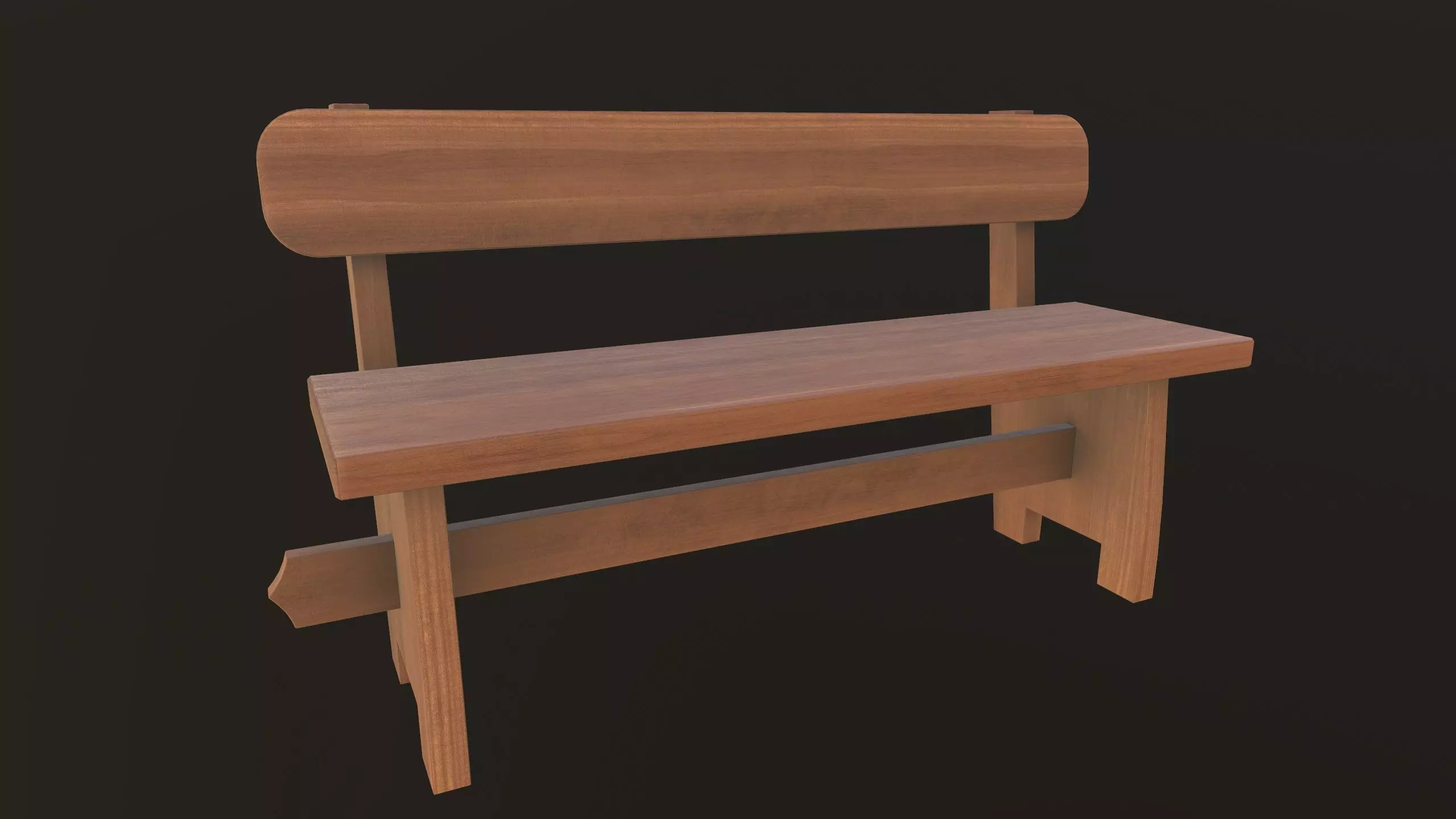 Modern Bench 3D Model AR VR Low-poly 3D model_0