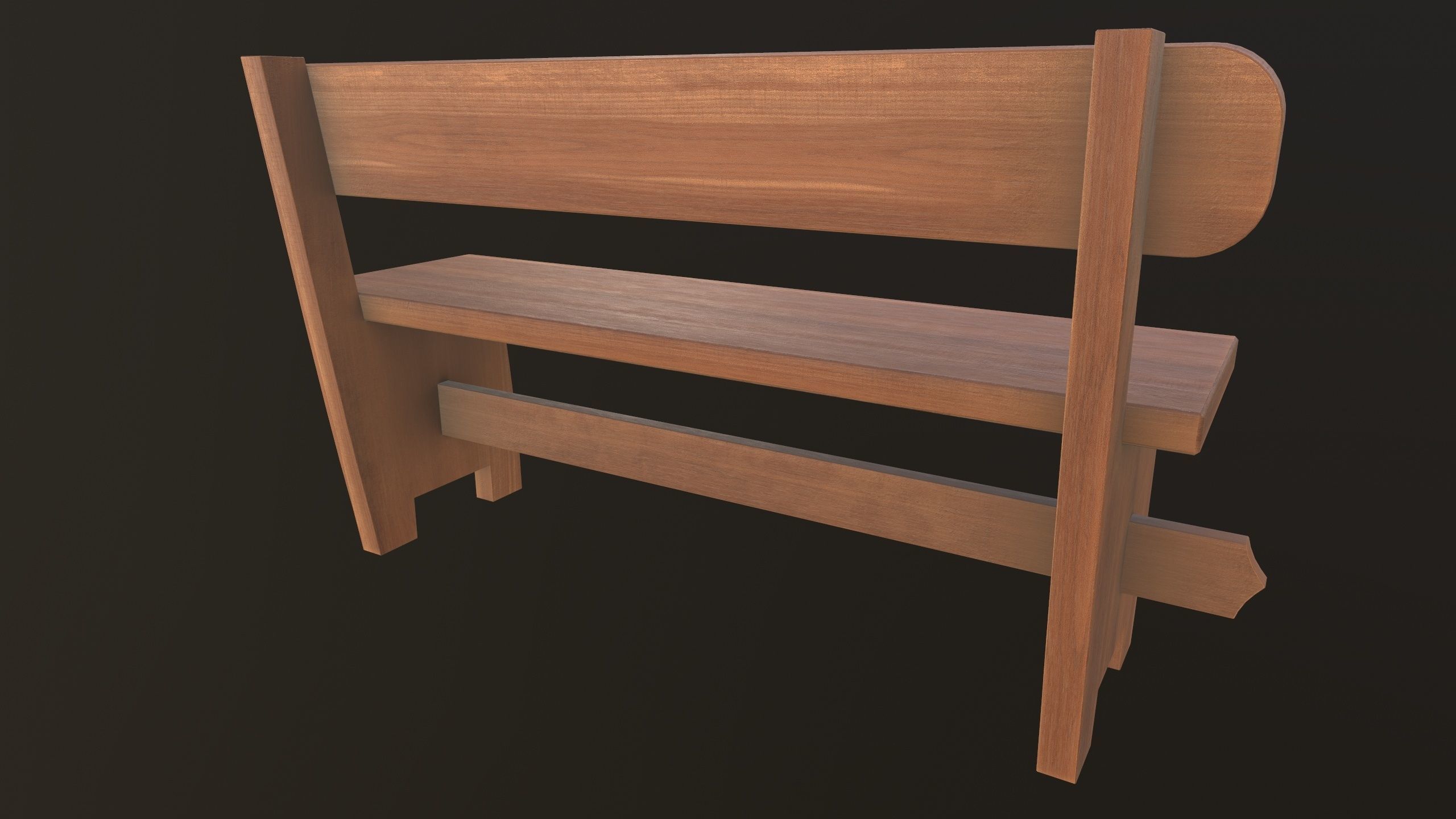 Modern Bench 3D Model AR VR Low-poly 3D model_9