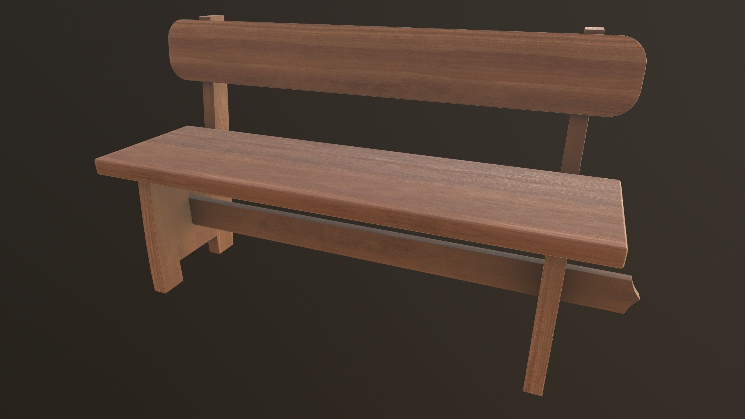 Modern Bench 3D Model AR VR Low-poly 3D model_4