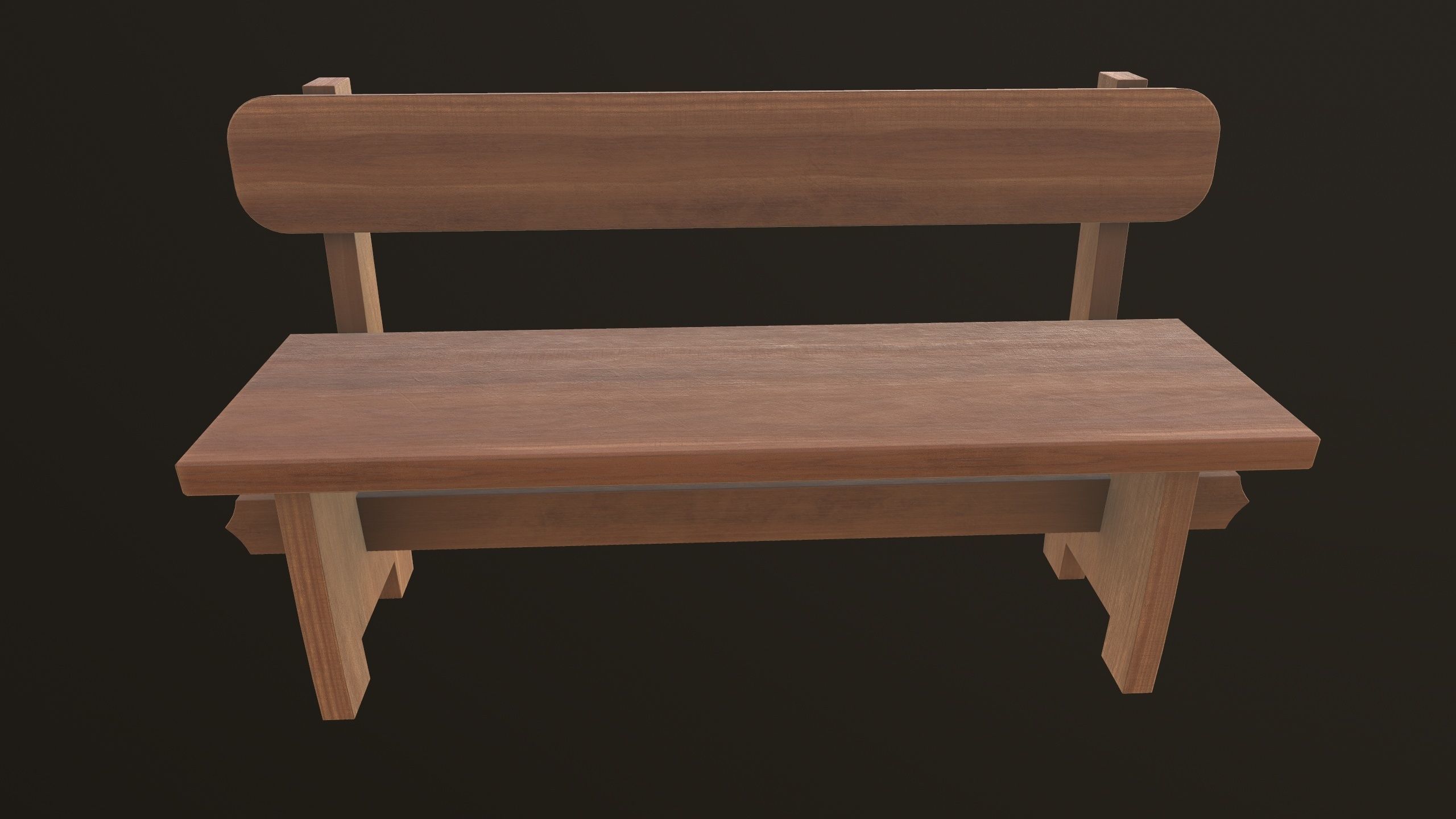 Modern Bench 3D Model AR VR Low-poly 3D model_3