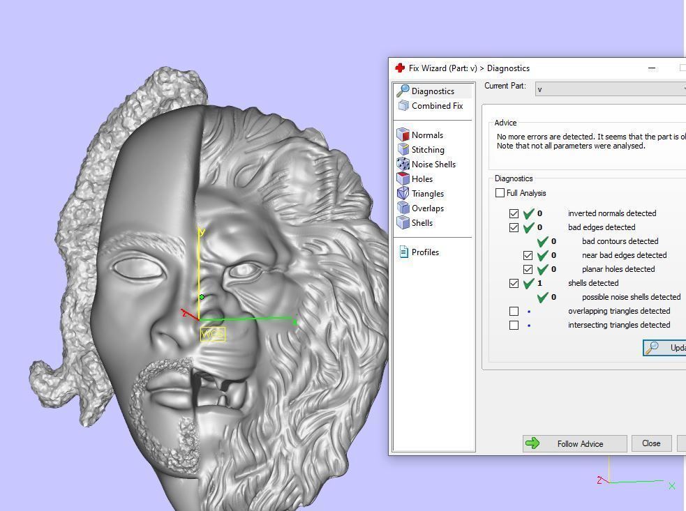  pendant half face and tige 3D print model_6