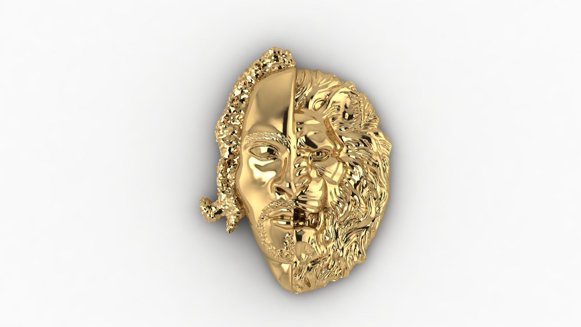  pendant half face and tige 3D print model_1
