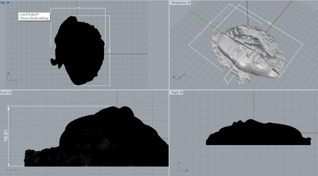  pendant half face and tige 3D print model_9