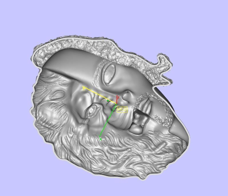  pendant half face and tige 3D print model_5